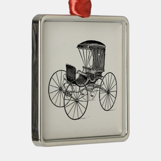 ヴィンテージの19世紀キャリッジ馬が引く旧式な乳母車 メタルオーナメント (右)