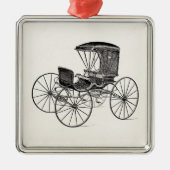 ヴィンテージの19世紀キャリッジ馬が引く旧式な乳母車 メタルオーナメント (正面)