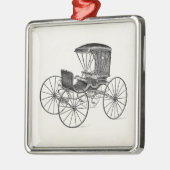 ヴィンテージの19世紀キャリッジ馬が引く旧式な乳母車 メタルオーナメント (左)