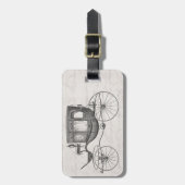 ヴィンテージの19世紀キャリッジ馬が引く旧式な乳母車 ラゲッジタグ (正面縦)