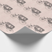 ヴィンテージの19世紀キャリッジ馬が引く旧式な乳母車 ラッピングペーパー (角)