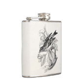 ヴィンテージの19世紀古い山のフィンチの鳥のイラストレーション フラスク (右)