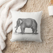 ヴィンテージの19世紀象のイラストレーション-象 クッション (ブランケット)