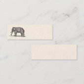 ヴィンテージの19世紀象のイラストレーション-象 スキニー名刺 (正面/裏面)
