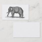 ヴィンテージの19世紀象のイラストレーション-象 名刺 (正面/裏面)