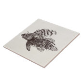 ヴィンテージの1905年のミノカサゴのカサゴのレトロのライオンの魚 タイル (側面)