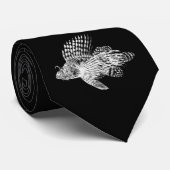 ヴィンテージの1905年のミノカサゴのカサゴの黒のライオンの魚 ネクタイ (ロール)