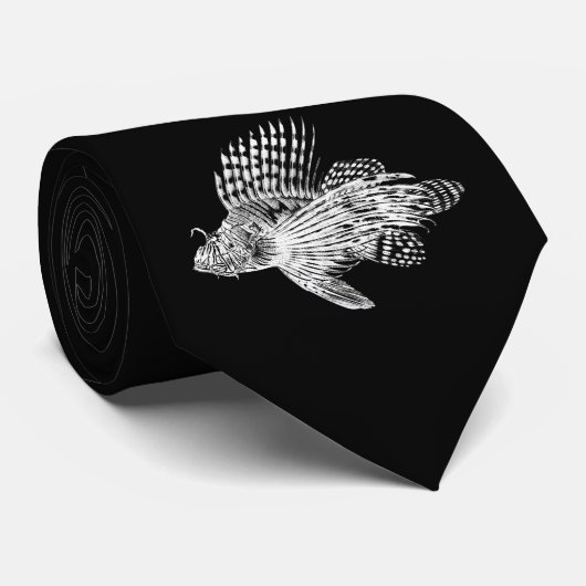 ヴィンテージの1905年のミノカサゴのカサゴの黒のライオンの魚 ネクタイ (ロール)