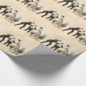 ヴィンテージの1907年ギブソン・ガールのクリスマス-休日の女の子の ラッピングペーパー (角)