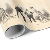 ヴィンテージの1907年ギブソン・ガールのクリスマス-休日の女の子の ラッピングペーパー (ロールコーナー)