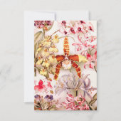 ヴィンテージの1911年の蘭のピンクの花の古いイラストレーション カード (正面)