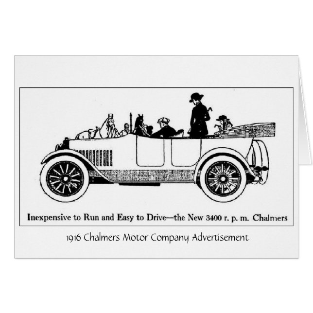 ヴィンテージの1916年のChalmersモーターCo.、 (正面横)