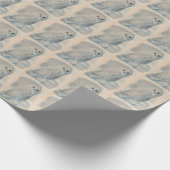 ヴィンテージの1917年のSnowyのフクロウ ラッピングペーパー (角)