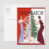 ヴィンテージの1932年のクリスマス シーズンポストカード (正面/裏面)