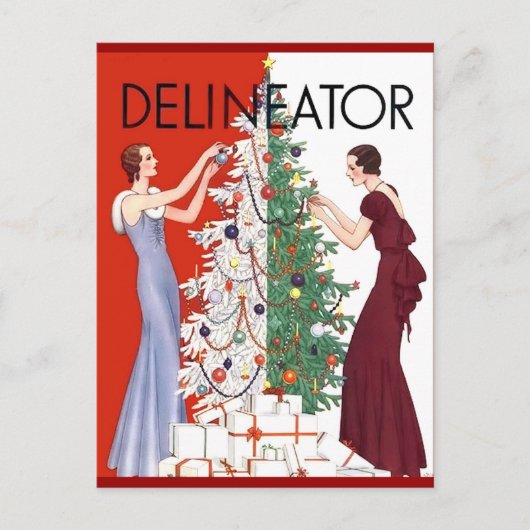 ヴィンテージの1932年のクリスマス シーズンポストカード (正面)