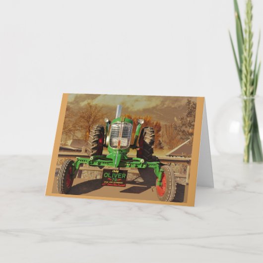 ヴィンテージの1946年のオリバー70のトラクターの挨拶状 カード (正面)