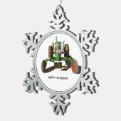 ヴィンテージの1946年のオリバー70のピューターのオーナメント スノーフレークピューターオーナメント (右)