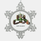 ヴィンテージの1946年のオリバー70のピューターのオーナメント スノーフレークピューターオーナメント (正面)