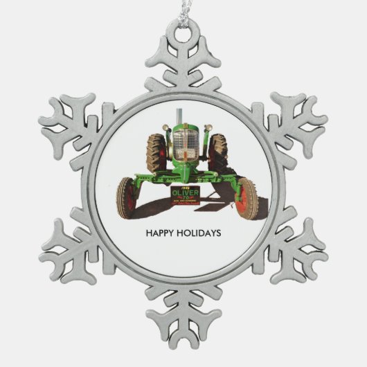 ヴィンテージの1946年のオリバー70のピューターのオーナメント スノーフレークピューターオーナメント (正面)