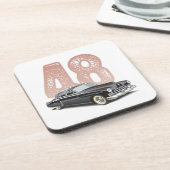 ヴィンテージの1948年のキャデラックのクーペ: 黒くクラシックな車 コースター (左側)