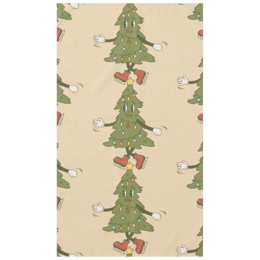 ヴィンテージの1960年代のクリスマスツリー テーブルクロス (正面)