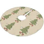 ヴィンテージの1960年代のクリスマスツリー ブラッシュドポリエステルツリースカート (アングル)