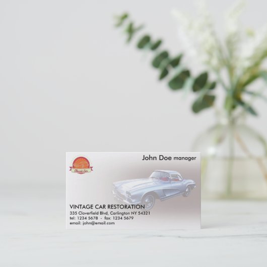 ヴィンテージの1962年のChevyコルベット車の復帰 名刺 (スタンド正面)