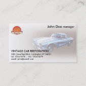 ヴィンテージの1962年のChevyコルベット車の復帰 名刺 (正面)