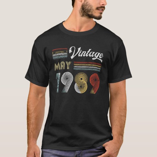 ヴィンテージの1989年5月のカセットテープの第30誕生日 Tシャツ (正面)