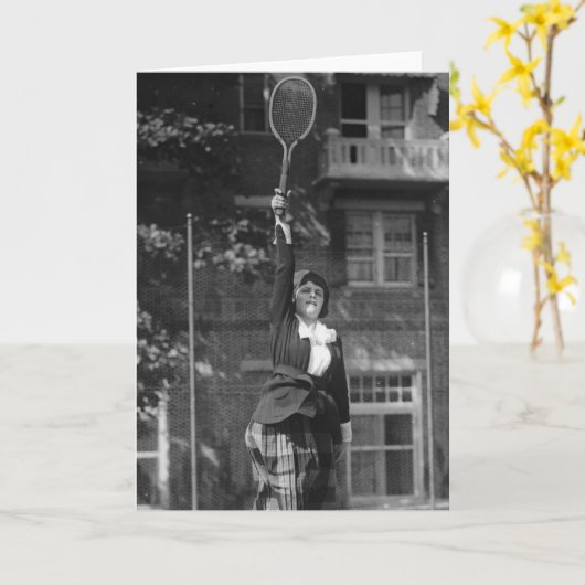 ヴィンテージの20年代のテニスのファッション カード (黄色い花)