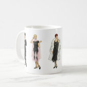 ヴィンテージの20年代のフラッパーのファッション コーヒーマグカップ (正面左)