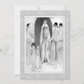 ヴィンテージの20年代のブライダルパーティのシャワーの灰色および白 招待状 (正面)