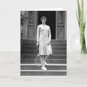 ヴィンテージの20年代の女性のテニスのファッション カード (正面)