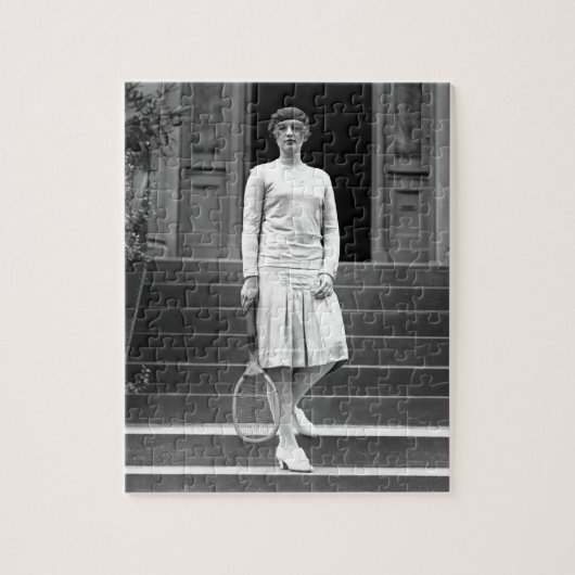 ヴィンテージの20年代の女性のテニスのファッション ジグソーパズル (縦)