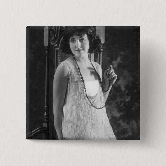 ヴィンテージの20年代の女性のフラッパーのファッション 缶バッジ (正面)