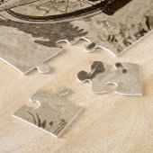 ヴィンテージの20年代の女性の自転車広告 ジグソーパズル (側面)