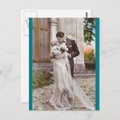 ヴィンテージの20年代の新郎新婦の写真の郵便はがき ポストカード (正面/裏面)