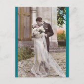 ヴィンテージの20年代の新郎新婦の写真の郵便はがき ポストカード (正面)