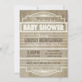 ヴィンテージの20年代映画玄関ひさしのベビーシャワーInvitatio 招待状 (正面)