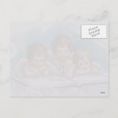 ヴィンテージの3人の可愛い天使の祈りポストカード シーズンポストカード (裏面)