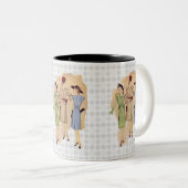 ヴィンテージの40年代のファッション ツートーンマグカップ (正面右)