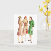 ヴィンテージの40年代のファッションV2 カード (黄色い花)