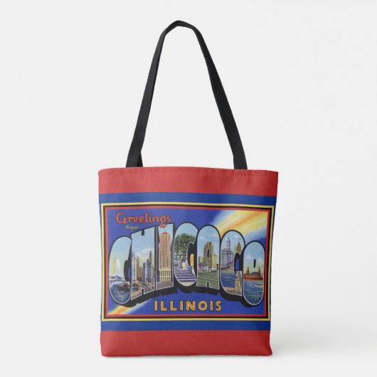 ヴィンテージの40年代"シカゴからの挨拶" トートバッグ (裏面)