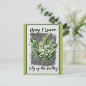 ヴィンテージの5月 フローラル リリー・オブ・ザ・ヴァレー ポストカード (スタンド正面)