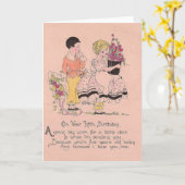 ヴィンテージの5歳の誕生日の挨拶状 カード (黄色い花)