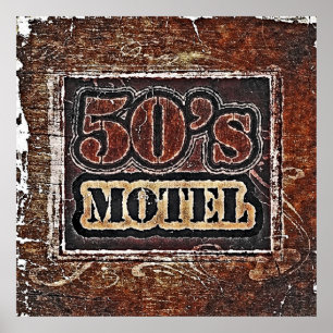 ヴィンテージの50年代のモーテル-ポスター ポスター