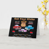 ヴィンテージの50年代のルート66 カード (黄色い花)