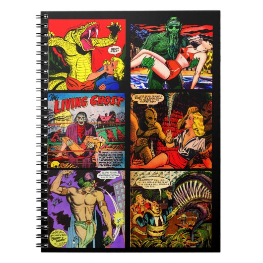 ヴィンテージの50年代の恐怖喜劇的な芸術のパネル ノートブック (正面)