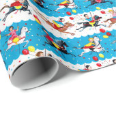 ヴィンテージの50年代の誕生日の回転木馬の馬 ラッピングペーパー (ロールコーナー)