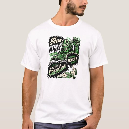 ヴィンテージの50年代はショーモンスター住んでいます Tシャツ (正面)